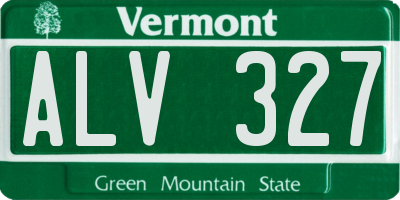 VT license plate ALV327