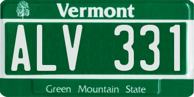 VT license plate ALV331