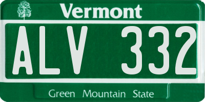 VT license plate ALV332