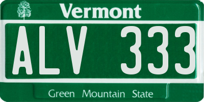 VT license plate ALV333