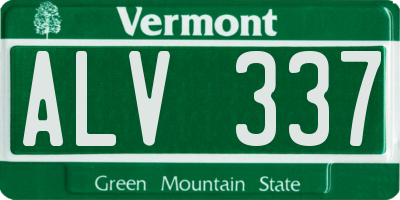 VT license plate ALV337