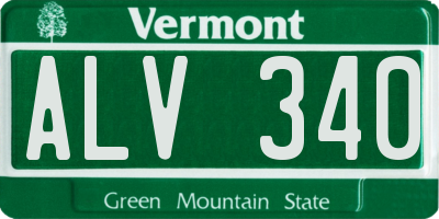 VT license plate ALV340