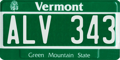 VT license plate ALV343