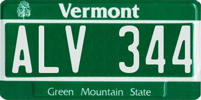 VT license plate ALV344