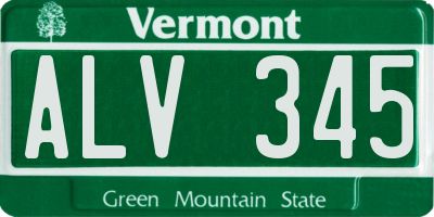 VT license plate ALV345