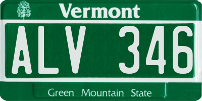 VT license plate ALV346