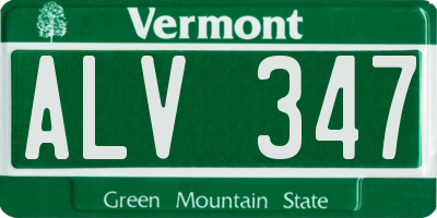 VT license plate ALV347