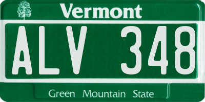 VT license plate ALV348