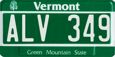 VT license plate ALV349