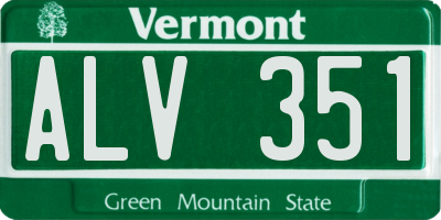 VT license plate ALV351