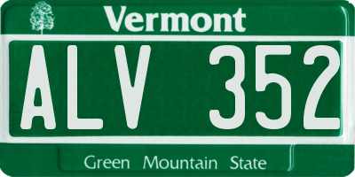 VT license plate ALV352
