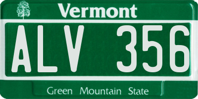 VT license plate ALV356