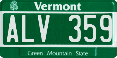 VT license plate ALV359