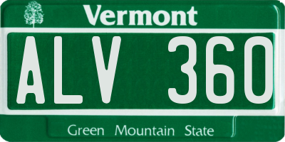 VT license plate ALV360
