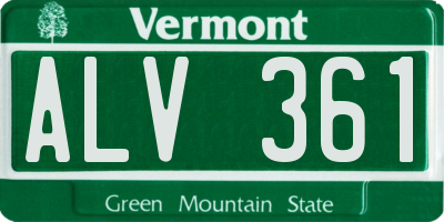 VT license plate ALV361
