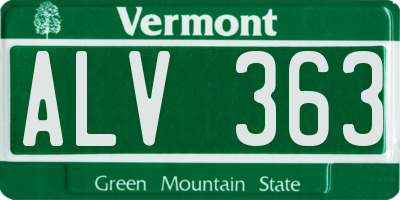 VT license plate ALV363