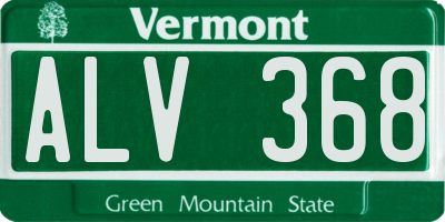 VT license plate ALV368