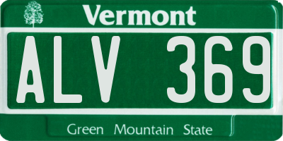 VT license plate ALV369