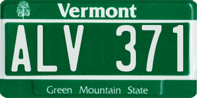 VT license plate ALV371