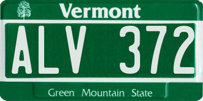 VT license plate ALV372