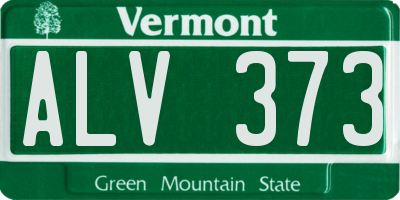 VT license plate ALV373