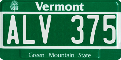 VT license plate ALV375
