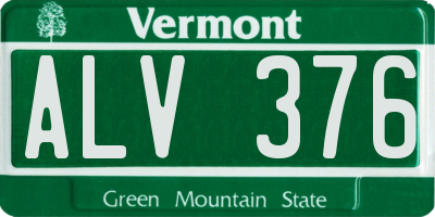 VT license plate ALV376