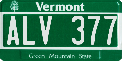 VT license plate ALV377