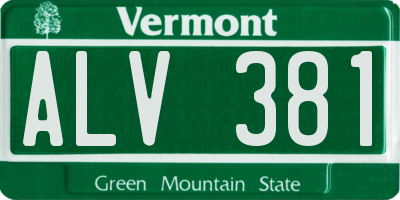 VT license plate ALV381