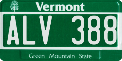 VT license plate ALV388