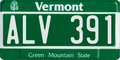 VT license plate ALV391
