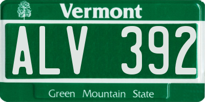 VT license plate ALV392