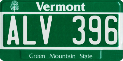 VT license plate ALV396