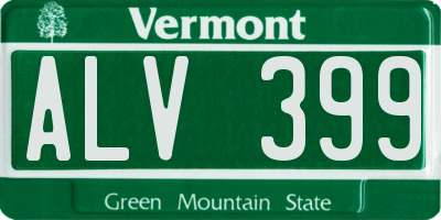 VT license plate ALV399