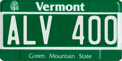VT license plate ALV400