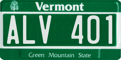 VT license plate ALV401