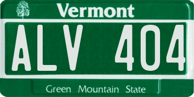 VT license plate ALV404