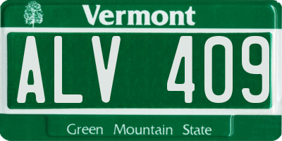 VT license plate ALV409