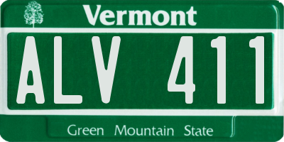 VT license plate ALV411
