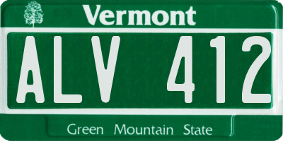 VT license plate ALV412