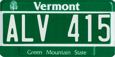 VT license plate ALV415
