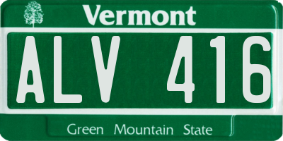 VT license plate ALV416
