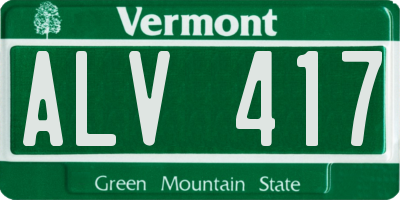 VT license plate ALV417