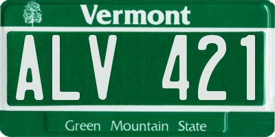 VT license plate ALV421