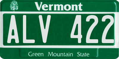 VT license plate ALV422