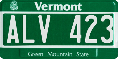 VT license plate ALV423