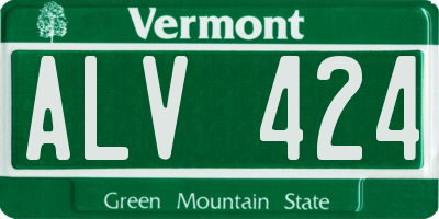 VT license plate ALV424