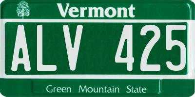 VT license plate ALV425
