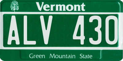 VT license plate ALV430