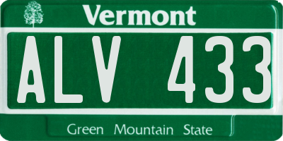 VT license plate ALV433